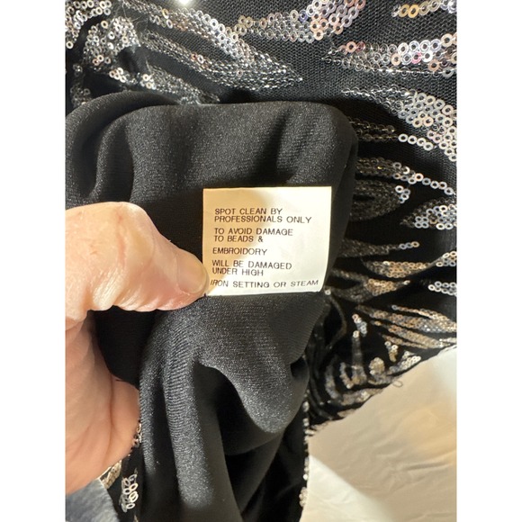 Jovani Sequin One Shoulder Dress Party Cocktail Bodycon Zebra Print‎ NWT - Picture 8 of 9